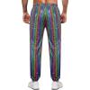 WULFUL Mens Metallic 70s Disco Costume Sequin Party Jogger Pants(Multicoloured)