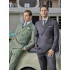 WULFUL Mens Suit 3 Piece Slim Fit Suits for Men One Button Blazer Jacket Pants Tuxedo Suit Set for Prom, Wedding and Business