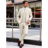 WULFUL Mens Suit 3 Piece Slim Fit Suits for Men One Button Blazer Jacket Pants Tuxedo Suit Set for Prom, Wedding and Business(Beige)
