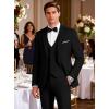 WULFUL Mens Suit 3 Piece Slim Fit Suits for Men One Button Blazer Jacket Pants Tuxedo Suit Set for Prom, Wedding and Business(Black)