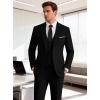 WULFUL Mens Suit 3 Piece Slim Fit Suits for Men One Button Blazer Jacket Pants Tuxedo Suit Set for Prom, Wedding and Business(Black)