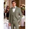 WULFUL Mens Suit 3 Piece Slim Fit Suits for Men One Button Blazer Jacket Pants Tuxedo Suit Set for Prom, Wedding and Business(Brown)
