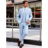 WULFUL Mens Suit 3 Piece Slim Fit Suits for Men One Button Blazer Jacket Pants Tuxedo Suit Set for Prom, Wedding and Business(Light Blue)