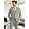 WULFUL Mens Suit 3 Piece Slim Fit Suits for Men One Button Blazer Jacket Pants Tuxedo Suit Set for Prom, Wedding and Business(Light Grey)