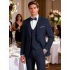 WULFUL Mens Suit 3 Piece Slim Fit Suits for Men One Button Blazer Jacket Pants Tuxedo Suit Set for Prom, Wedding and Business(Navy)