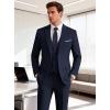 WULFUL Mens Suit 3 Piece Slim Fit Suits for Men One Button Blazer Jacket Pants Tuxedo Suit Set for Prom, Wedding and Business(Navy)