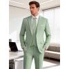 WULFUL Mens Suit 3 Piece Slim Fit Suits for Men One Button Blazer Jacket Pants Tuxedo Suit Set for Prom, Wedding and Business(Sage Green)