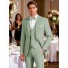 WULFUL Mens Suit 3 Piece Slim Fit Suits for Men One Button Blazer Jacket Pants Tuxedo Suit Set for Prom, Wedding and Business(Sage Green)