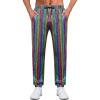 WULFUL Mens Metallic 70s Disco Costume Sequin Party Jogger Pants(Multicoloured)