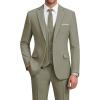WULFUL Mens Suit 3 Piece Slim Fit Suits for Men One Button Blazer Jacket Pants Tuxedo Suit Set for Prom, Wedding and Business(Brown)