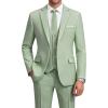 WULFUL Mens Suit 3 Piece Slim Fit Suits for Men One Button Blazer Jacket Pants Tuxedo Suit Set for Prom, Wedding and Business(Sage Green)