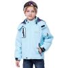 WULFUL Boy’s Waterproof Ski Jacket Warm Fleece Hooded Winter Snow Coat(Sky Blue)