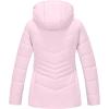 WULFUL Girl’s Winter Waterproof Coat Warm Hooded Parka Jacket Long(Pink)