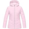 WULFUL Girl’s Winter Waterproof Coat Warm Hooded Parka Jacket Long(Pink)