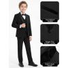 WULFUL Boys Suits 5-Piece Tuxedo Suit Set: Jacket, Pants, Shirt, Vest & Bow Tie for Kids Wedding Ring Bearer Party(Black)