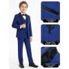 WULFUL Boys Suits 5-Piece Tuxedo Suit Set: Jacket, Pants, Shirt, Vest & Bow Tie for Kids Wedding Ring Bearer Party(Royal Blue)