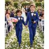 WULFUL Boys Suits 5-Piece Tuxedo Suit Set: Jacket, Pants, Shirt, Vest & Bow Tie for Kids Wedding Ring Bearer Party(Royal Blue)