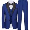 WULFUL Boys Suits 5-Piece Tuxedo Suit Set: Jacket, Pants, Shirt, Vest & Bow Tie for Kids Wedding Ring Bearer Party(Royal Blue)