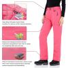 WULFUL Women’s Insulated Snow Ski Pants Waterproof Winter Snowboarding Skiing Cargo Pants(Rose Red)