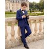 Boys 5 Pieces Tuxedo Suit Set Kids Suits Shawl Collar Jacket Pant Vest Pant and Bow Tie for Wedding Ring Bearer Party Prom(Navy)