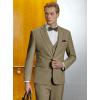 WULFUL Men’s 2 Piece Slim Fit Suit Set One Button Blazer Jacket Pants Tuxedo Set for Prom, Wedding and Business(New-khaki(5pcs/Set))