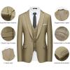 WULFUL Men’s 2 Piece Slim Fit Suit Set One Button Blazer Jacket Pants Tuxedo Set for Prom, Wedding and Business(New-khaki(5pcs/Set))