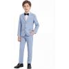 WULFUL Boys’ Formal Slim Fit Suit Set,2 Piece Suit for Boys Teens Wedding Casual Outfit(Light Blue)