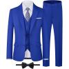 WULFUL Boys’ Formal Suit Set,Slim Fit Blazer Dress Shirt Pants with Bow Tie 6-16 Years(Royal Blue)