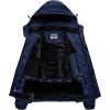 WULFUL Men’s Waterproof Ski Jacket Warm Winter Coats Windproof Winter Jackets for Men Fleece Lined Windbreaker with Hood(Navy Blue-n2)