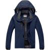 WULFUL Men’s Waterproof Ski Jacket Warm Winter Coats Windproof Winter Jackets for Men Fleece Lined Windbreaker with Hood(Navy Blue-n2)