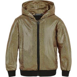 WULFUL Kids Boys Girls Fashion Hoodies 70s Disco Costume Party Sequin Metallic Sweatshirts with Pocket