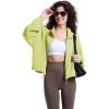WULFUL Women’s Full Zip Cropped Sweatshirt Long Sleeve Stand Collar Casual Jacket Short(Green)