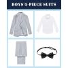 WULFUL Boys’ Slim Fit Formal Suit Set,2 Piece Suit for Boys Teens Wedding Casual Summer Outfit(Grey)