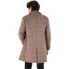 WULFUL Men Wool Trench Coat Slim Fit Winter Coat(Brown Plaid)