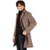 WULFUL Men Wool Trench Coat Slim Fit Winter Coat(Brown Plaid)