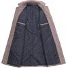 WULFUL Men Wool Trench Coat Slim Fit Winter Coat(Brown Plaid)