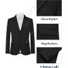 WULFUL Boys’ Slim Fit Formal Suit Set,3 Piece Suit with Extra Bow Tie for Boys Teens Wedding Casual Summer Outfit(Black)
