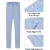 WULFUL Boys’ Slim Fit Formal Suit Set,3 Piece Suit with Extra Bow Tie for Boys Teens Wedding Casual Summer Outfit(Light Blue)