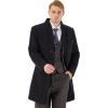WULFUL Men Wool Trench Coat Slim Fit Winter Coat(Black038)