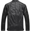 WULFUL Men’s Vintage Stand Collar Leather Jacket Motorcycle PU Jacket and Coat(Black(8806))