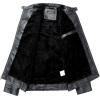 WULFUL Men’s Vintage Stand Collar Leather Jacket Motorcycle PU Jacket and Coat(Black(8806))