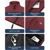 WULFUL Men’s Windproof Lightweight Golf Vest Outerwear with Pockets Softshell Sleeveless Jacket for Running Hiking Sports(Wine Red)