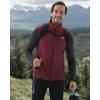 WULFUL Men’s Windproof Lightweight Golf Vest Outerwear with Pockets Softshell Sleeveless Jacket for Running Hiking Sports(Wine Red)