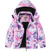 WULFUL Girl’s Waterproof Ski Jacket Warm Fleece Hooded Winter Snow Coat(Pink（snow）)