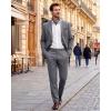 WULFUL Men’s Slim Fit 2 Piece Suit, One Button Solid Blazer Business Party Jacket Vest Pants Set(Dark Grey)