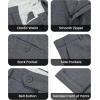 WULFUL Men’s Slim Fit 2 Piece Suit, One Button Solid Blazer Business Party Jacket Vest Pants Set(Dark Grey)