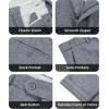 WULFUL Men’s Slim Fit 2 Piece Suit, One Button Solid Blazer Business Party Jacket Vest Pants Set(Grey)