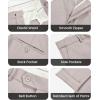 WULFUL Men’s Slim Fit 2 Piece Suit, One Button Solid Blazer Business Party Jacket Vest Pants Set(Khaki)