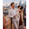 WULFUL Men’s Slim Fit 2 Piece Suit, One Button Solid Blazer Business Party Jacket Vest Pants Set(Khaki)