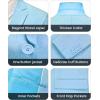 WULFUL Men’s Slim Fit 2 Piece Suit, One Button Solid Blazer Business Party Jacket Vest Pants Set(Light Blue)